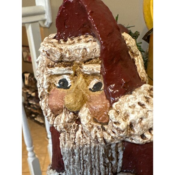 Vintage Handmade Paper Mache Old World Santa Claus Figurine Kathy Bierly 2001 - Picture 6 of 7